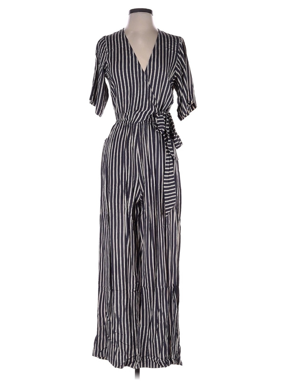 Anthropologie BEACHGOLD Wrap Wide-Leg Jumpsuit - Black & White XS - Picture 6 of 6